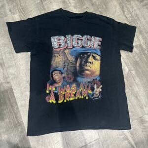 Biggie Smalls It Was All a Dream Graphic Tee Black Hip Hop Rap Shirt M